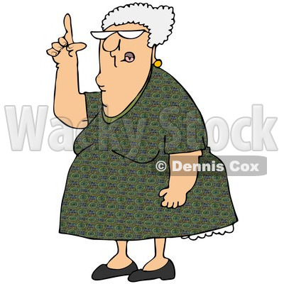 Royalty-Free (RF) Clip Art Illustration of a Senior Woman Pointing Up © djart #1050676
