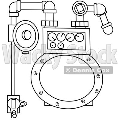 Royalty-Free Vector Clip Art Illustration of a Coloring Page Outline Of A Gas Meter © djart #1055596