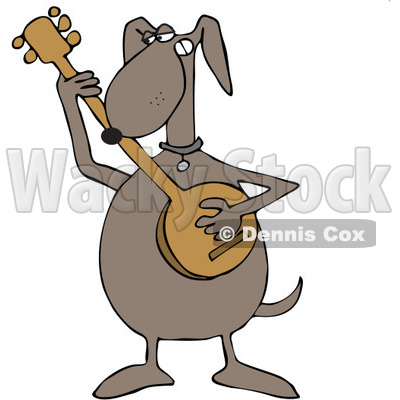 Royalty-Free Vector Clip Art Illustration of a Dog Playing A Banjo © djart #1056411