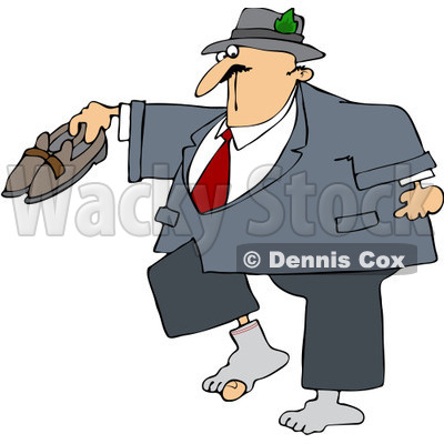 Royalty-Free Vector Clip Art Illustration of a Man With A Hole In His Sock © djart #1057881