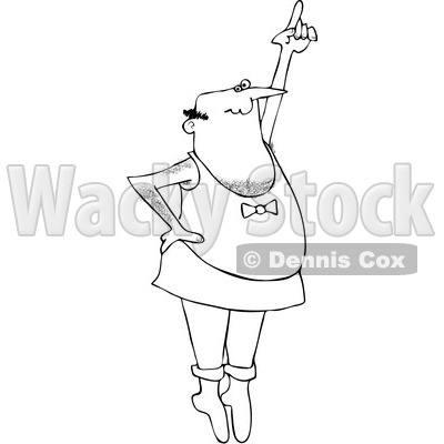Royalty-Free Vector Clip Art Illustration of a Coloring Page Outline Of A Male Ballerina © djart #1057889