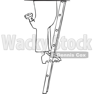 Royalty-Free Vector Clip Art Illustration of a Coloring Page Outline Of A Worker Man's Legs On A Ladder © djart #1061055