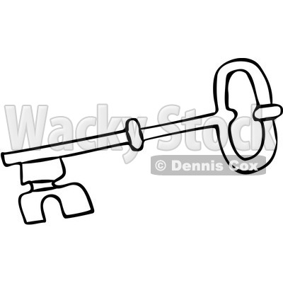 Clipart Outlined Skeleton Key 4 - Royalty Free Vector Illustration © djart #1069196