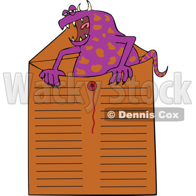 Clipart Office Monster In An Envelope - Royalty Free Vector Illustration © djart #1111309