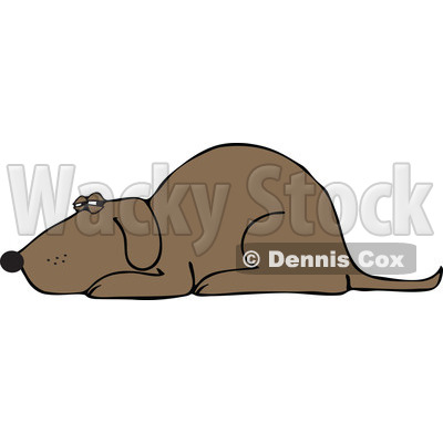 Clipart Brown Dog Resting - Royalty Free Vector Illustration © djart #1112786