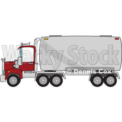 Cartoon of a Big Rig Tanker Truck - Royalty Free Vector Clipart © djart #1166765
