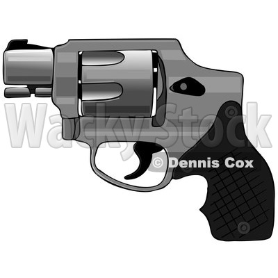 Cartoon of a Compact Hammerless Revolver Gun - Royalty Free Clipart © djart #1168917