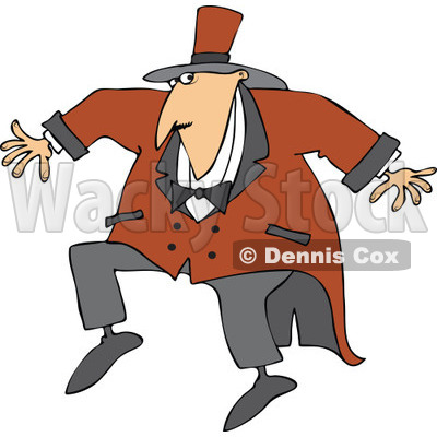 Cartoon of a Sneaky Circus Ring Master Man - Royalty Free Vector Clipart © djart #1182614