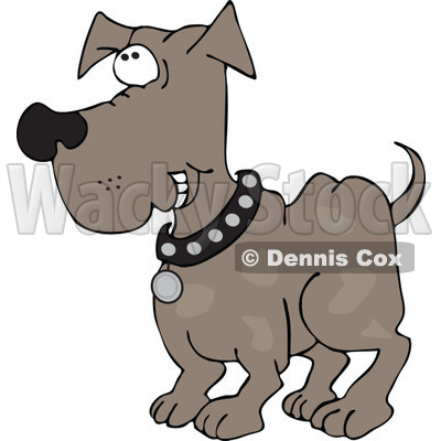 Cartoon of a Happy Dog Grinning - Royalty Free Vector Clipart © djart #1196165