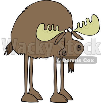 Clipart of a Moose with Long Legs - Royalty Free Vector Illustration © djart #1225960