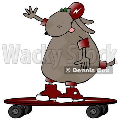 Cool Dog Riding a Skateboard Clip Art Illustration © djart #12367