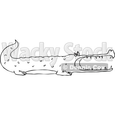 Clipart of a Black and White Angry Alligator - Royalty Free Vector Illustration © djart #1289678