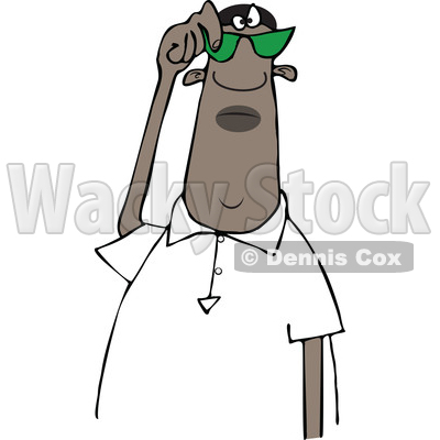 Clipart of a Cartoon Black Man Peering over Sunglasses - Royalty Free Vector Illustration © djart #1519183
