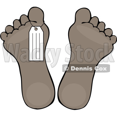 Clipart of a Toe Tag on a Foot - Royalty Free Vector Illustration © djart #1528982