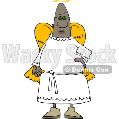 Clipart of a Black Male Angel - Royalty Free Vector Illustration © djart #1567299