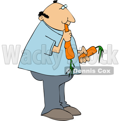 Clipart of a Cartoon Man Eating Carrots - Royalty Free Vector Illustration © djart #1568633