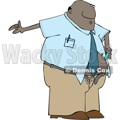 Clipart of a Cartoon Black Business Man Giving Him a Diabetes Insulin Shot - Royalty Free Vector Illustration © djart #1606300