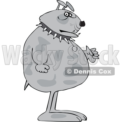 Clipart of a Cartoon Tough Junk Yard Guard Dog - Royalty Free Vector Illustration © djart #1616728