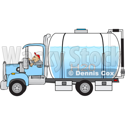 Man Driving a Water Delivery Truck © djart #1618776