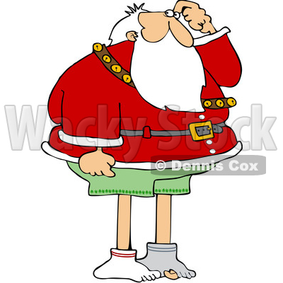 Cartoon Christmas Santa Claus Missing His Pants © djart #1621862