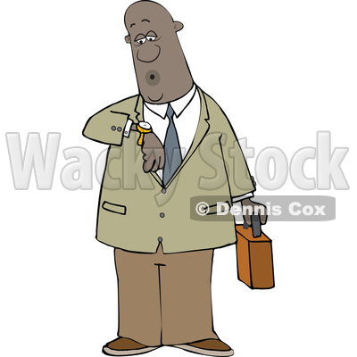 Cartoon Black Business Man Checking His Watch © djart #1625450