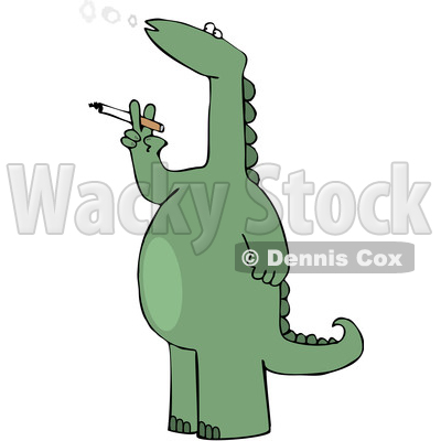 Cartoon Dinosaur Smoking a Cigarette © djart #1637325