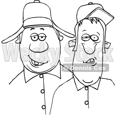 Cartoon Black and White Redneck Hillbilly Men © djart #1647089