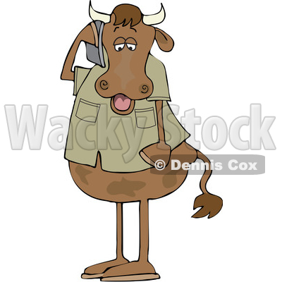 Cartoon Cow Talking on a Cell Phone © djart #1661612