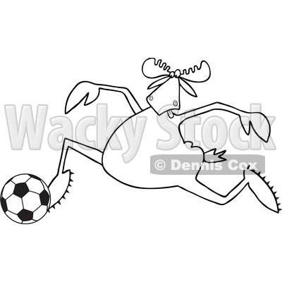 Cartoon Moose Playing Soccer © djart #1681024