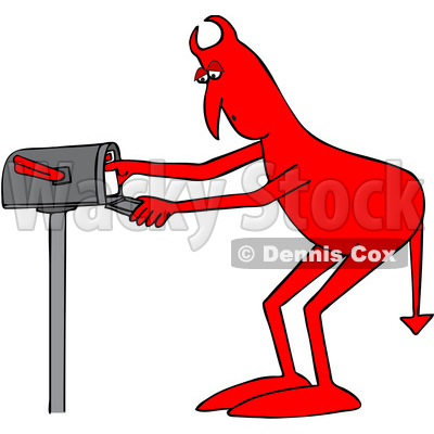 Cartoon Devil Checking the Mail © djart #1683083