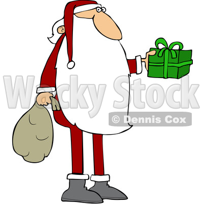 Cartoon Santa Claus Holding out a Gift © djart #1692268