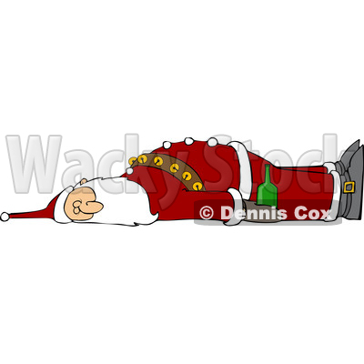 Cartoon Drunk Santa Laying down © djart #1692318