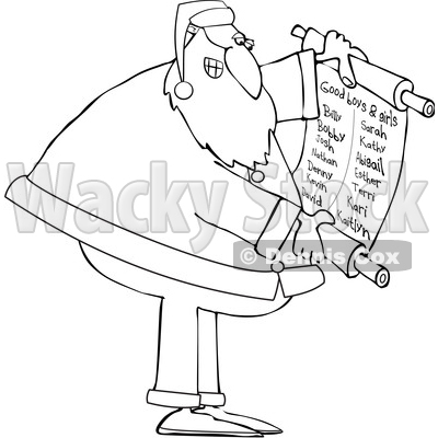 Cartoon Santa Claus Reading a Good List © djart #1693806