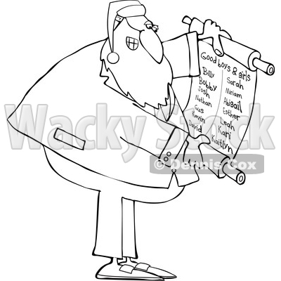 Cartoon Rabbi Santa Claus Reading a Good List © djart #1693808