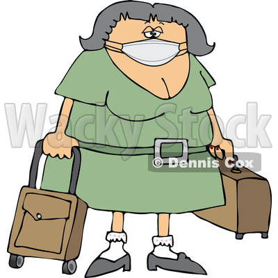 Cartoon Female Traveler Wearing a Mask © djart #1719887