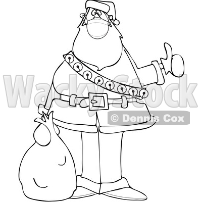 Cartoon Covid Christmas Santa Hitchhiking © djart #1721361