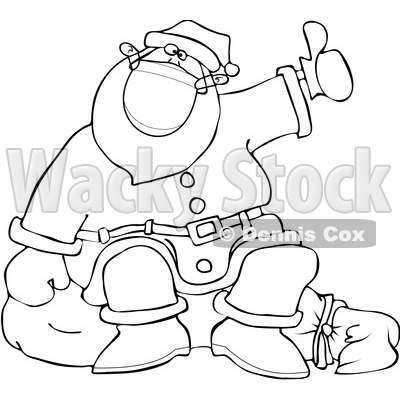 Cartoon Covid Christmas Santa Claus Hitchhiking © djart #1721362