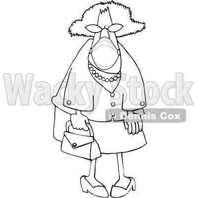 Cartoon Senior Lady Wearing a Mask © djart #1727741