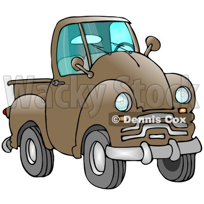 Clipart Illustration of an Old Brown Pickup Truck © djart #17575
