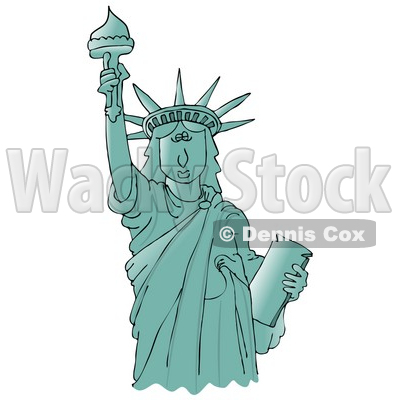 Clipart Ilustration of the Liberty Enlightening the World or Statue of Liberty Holding The Torch Above Her Head © djart #17578