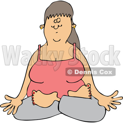 Cartoon Woman Meditating in the Lotus Pose © djart #1757868