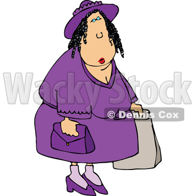 Cartoon Woman Dressed in Purple and Shopping © djart #1758333