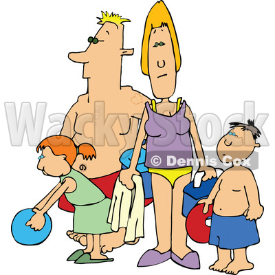 Cartoon Family at the Beach © djart #1758340