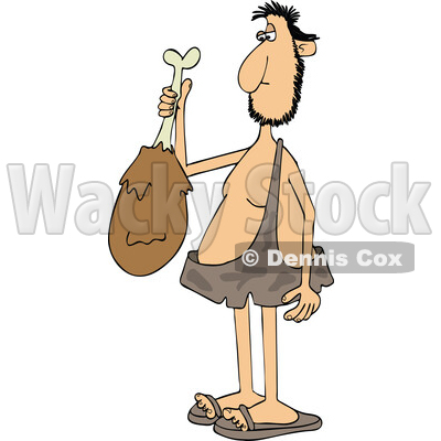 Cartoon Caveman Holding a Drumstick © djart #1774030