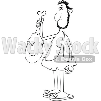 Cartoon Caveman Holding a Drumstick © djart #1774031