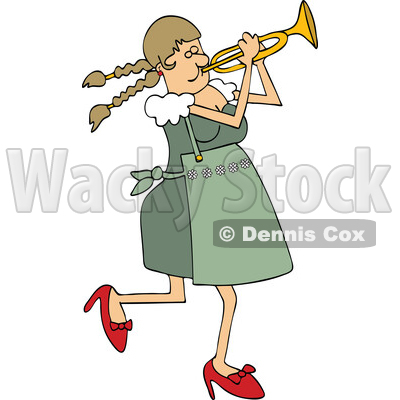 Cartoon Female German Oktoberfest Trumpet Musician © djart #1781224