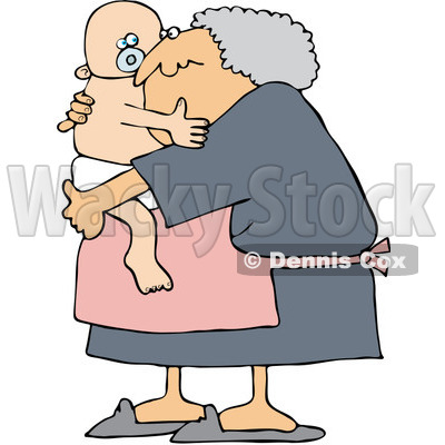 Royalty-Free (RF) Clipart Illustration of a Baby Boy Hugging His Granny © djart #212106