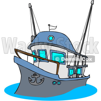 Royalty-Free (RF) Clipart Illustration of a Fishing Trawler Boat © djart #226102