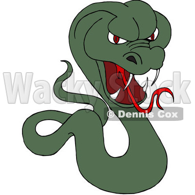 Royalty-Free (RF) Clipart Illustration of a Red Eyed Green Cobra © djart #229178