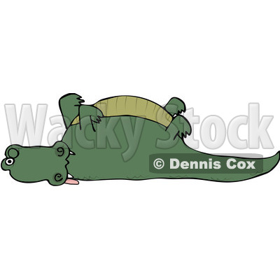 Royalty-Free (RF) Clipart Illustration of a Dead Alligator With His Legs Up © djart #231468